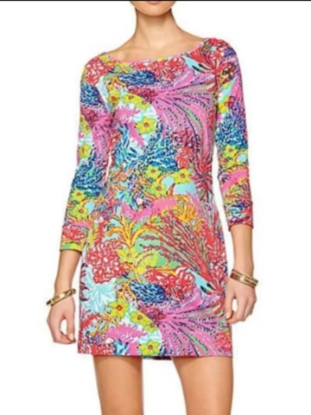 Lilly Pulitzer Fishing for Compliments Marlowe Floral Mini T-Shirt Dress Sz S